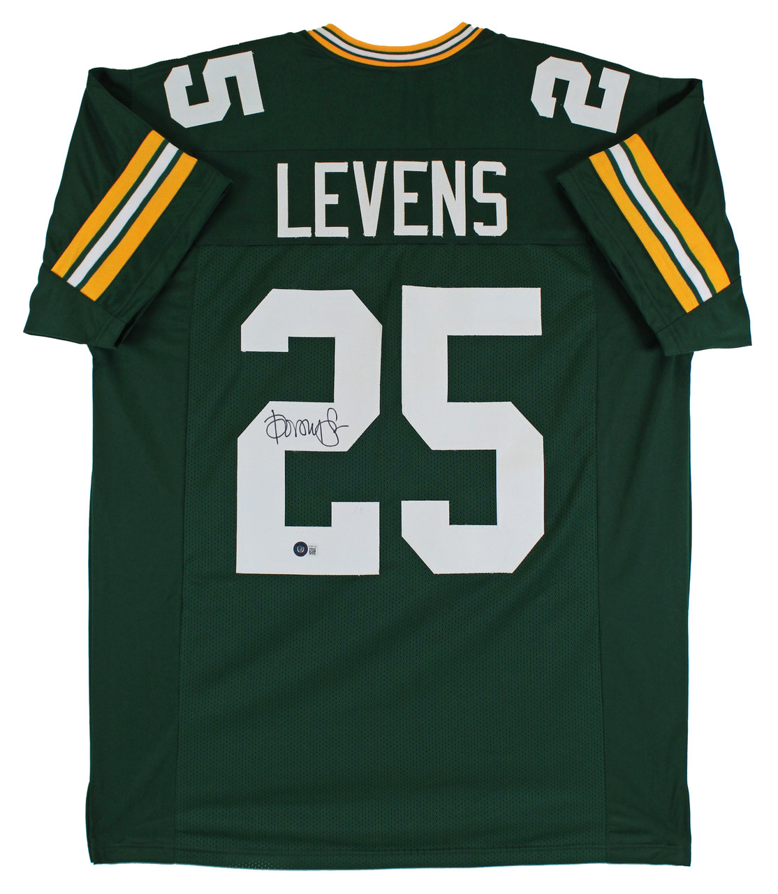 Press Pass Collectibles Dorsey Levens Authentic Signed Green Pro Style Jersey Autographed BAS Witnessed