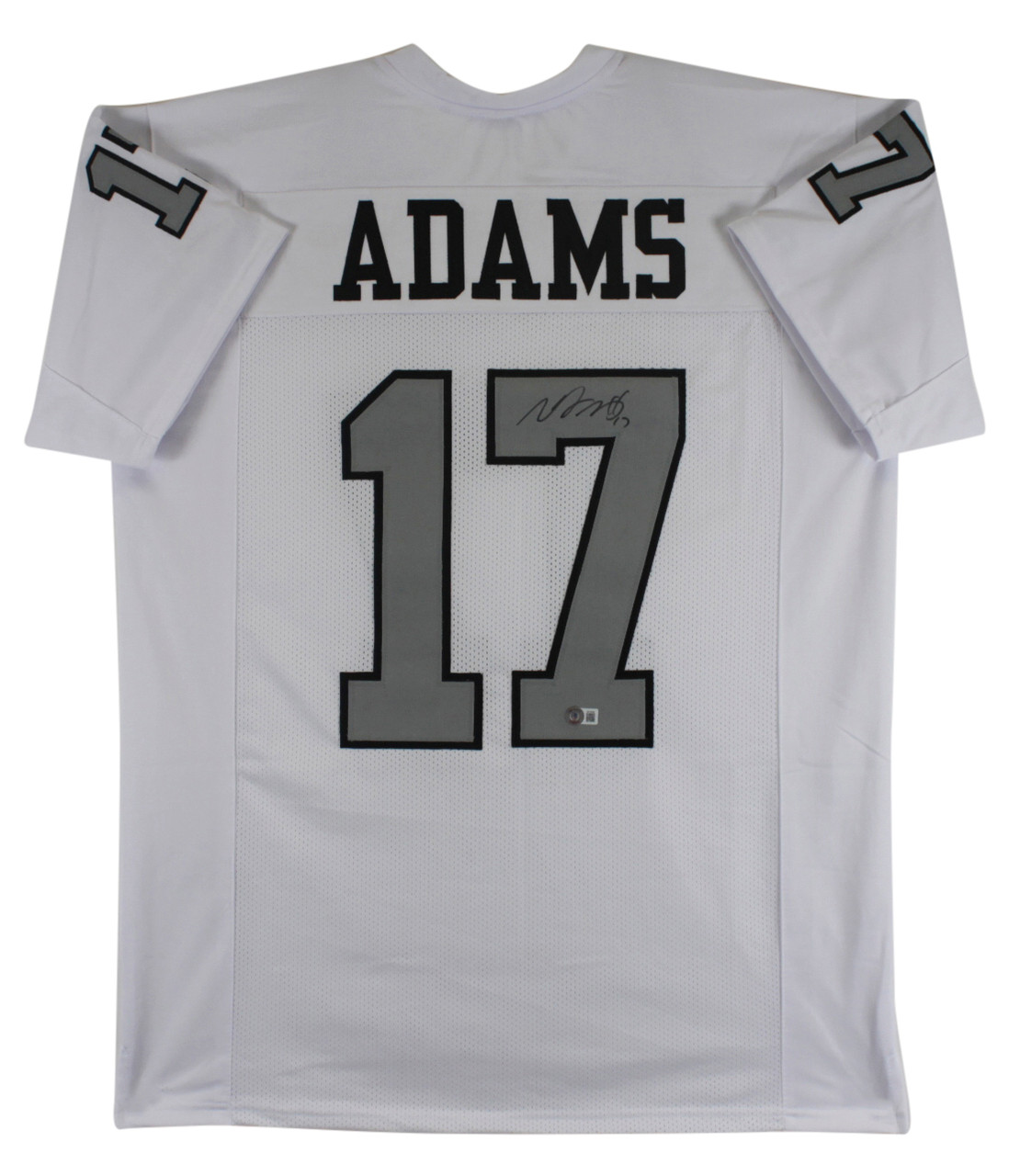 Press Pass Collectibles Raiders Davante Adams Authentic Signed White Color Rush Nike Jersey BAS Witness