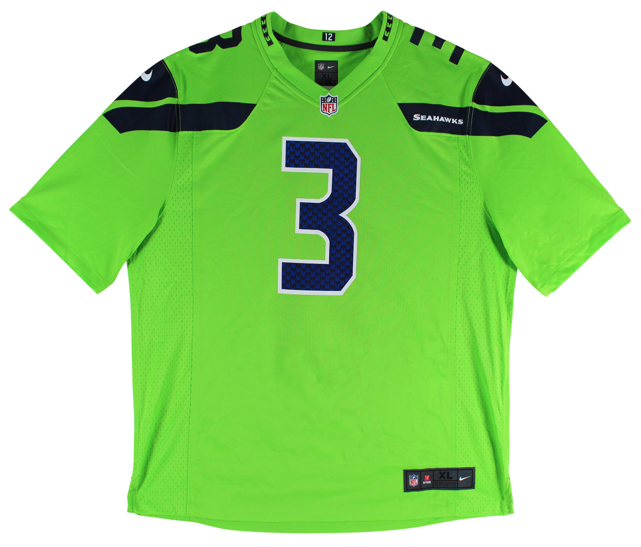 Seahawks Russell Wilson Authentic Signed Neon Green Nike Jersey Fanatics