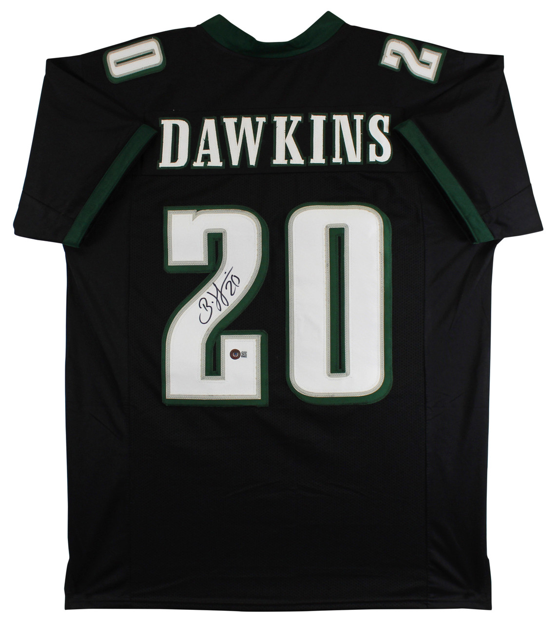 Brian Dawkins Signed Framed Custom Black Pro Style Football Jersey BAS