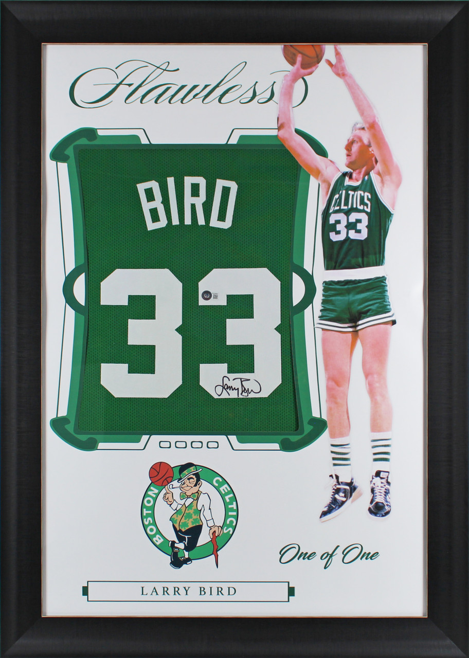 Larry Bird Autographed Signed Boston Celtics Framed Jersey BECKETT COA