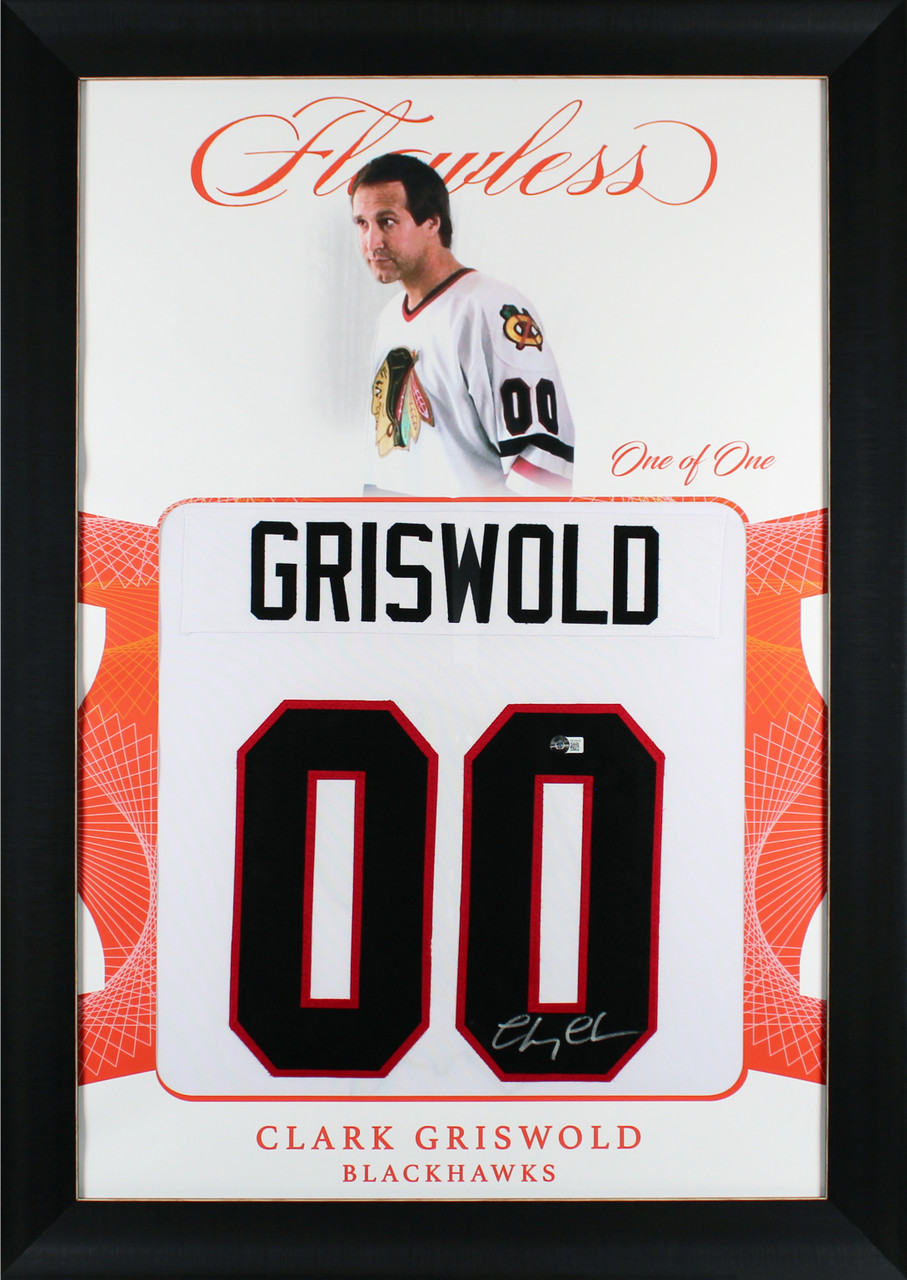 Chevy Chase Christmas Vacation Signed White Griswold Hockey Jersey BAS  #WR45556