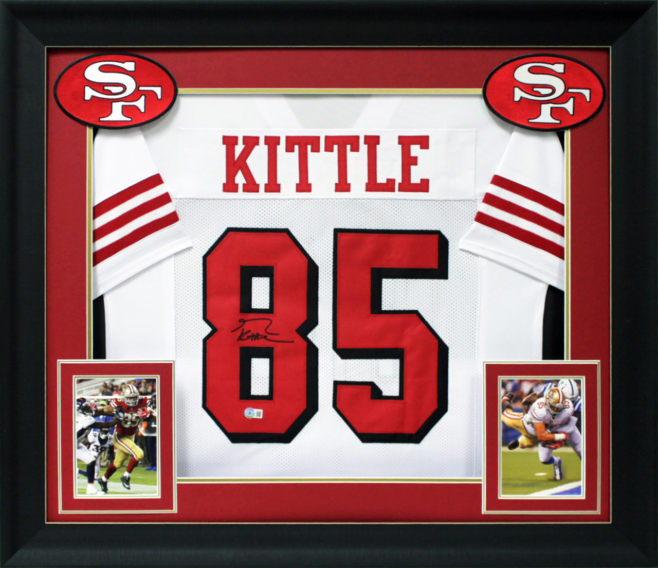 49ers George Kittle Authentic Signed Red Jersey Autographed BAS Witnessed