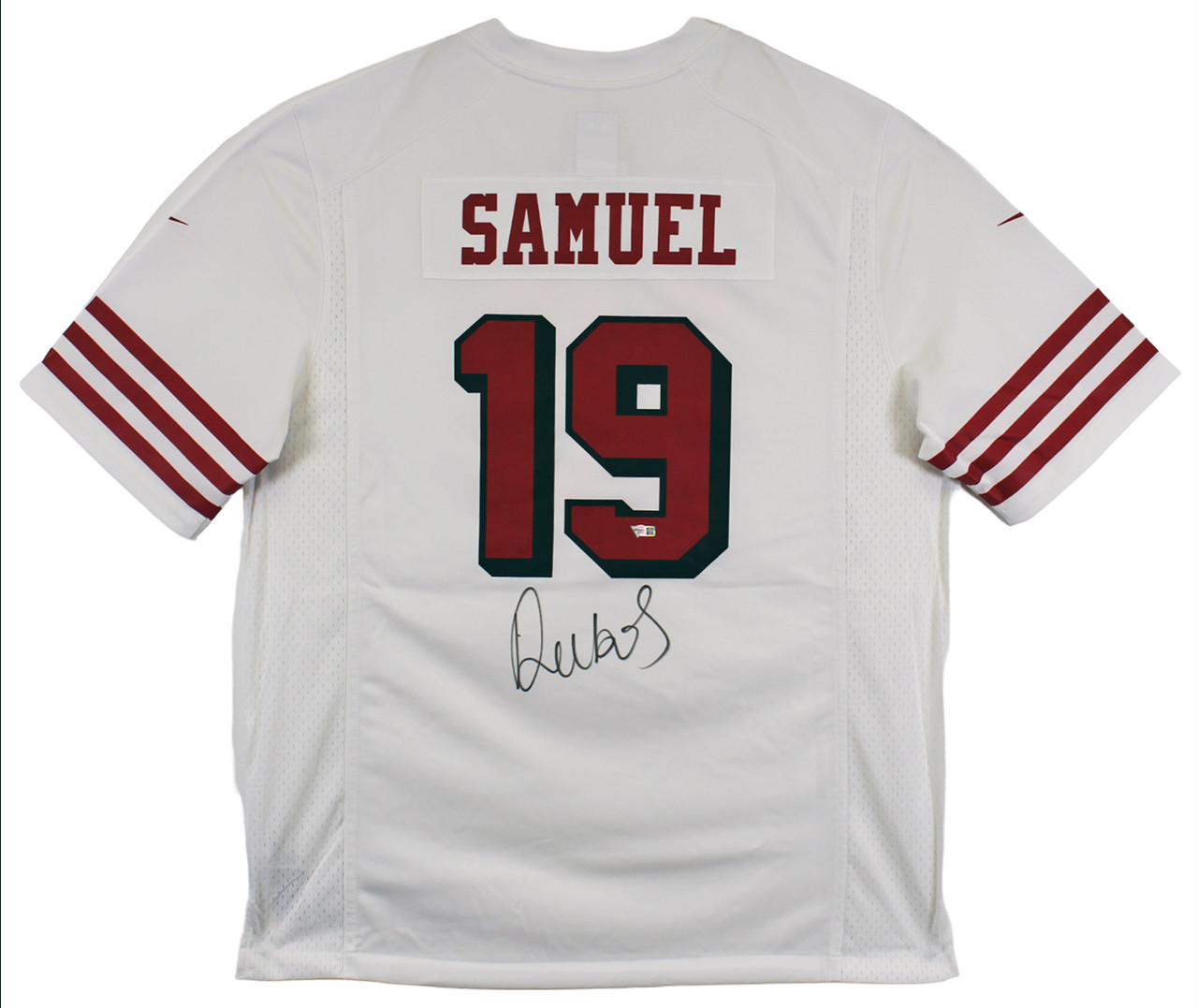 Press Pass Collectibles 49ers Deebo Samuel Signed White Nike Game Jersey w/ Dropshadow Fanatics