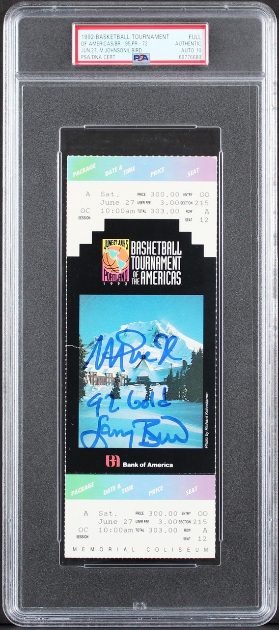 Larry Bird Autographed 1982 NBA All-Star Game Ticket Stub (PSA)