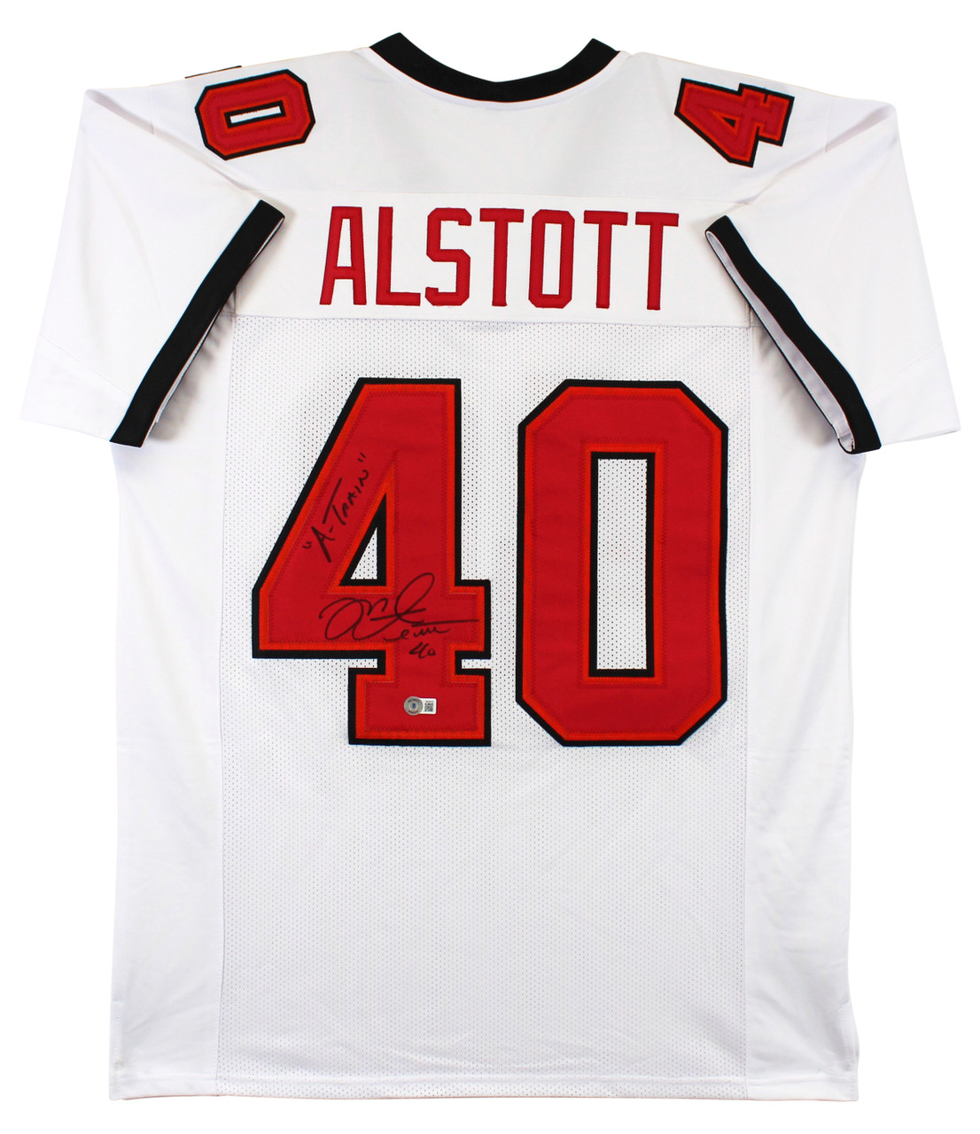 Mike Alstott 'A-Train' Authentic Signed White Pro Style Jersey BAS