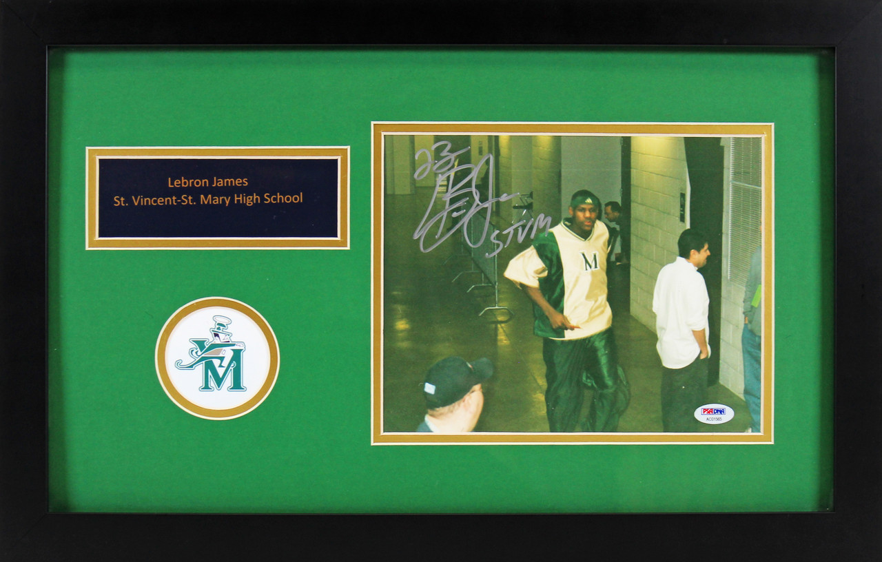 Lebron James Signed Los Angeles Lakers Yellow Jersey Frame 100