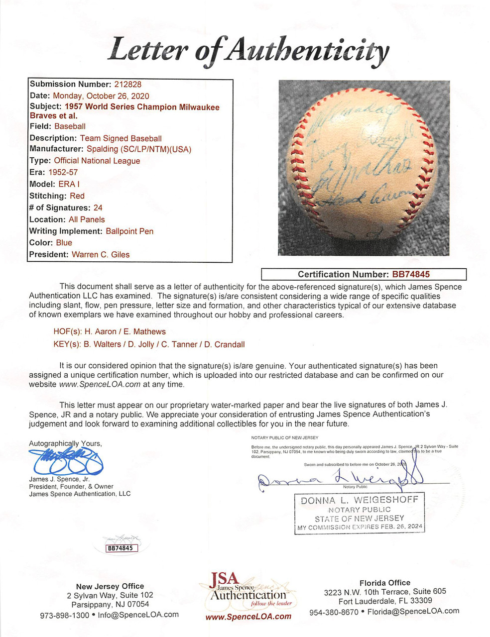 Mickey Mantle & Mike Trout Signed Oal Baseball JSA #BB93545