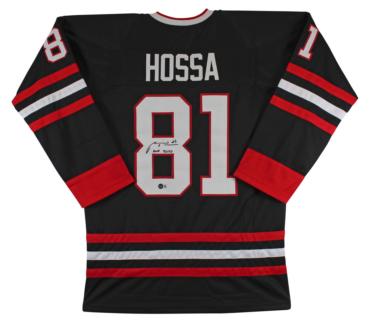 Marian Hossa Signed Chicago White Hockey Jersey (Beckett)
