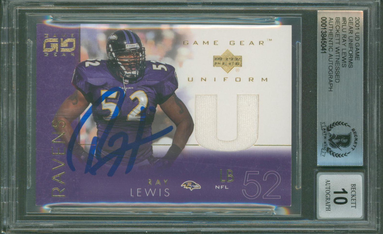  Baltimore Ravens NFL Helmet Shadowbox w/Ray Lewis card