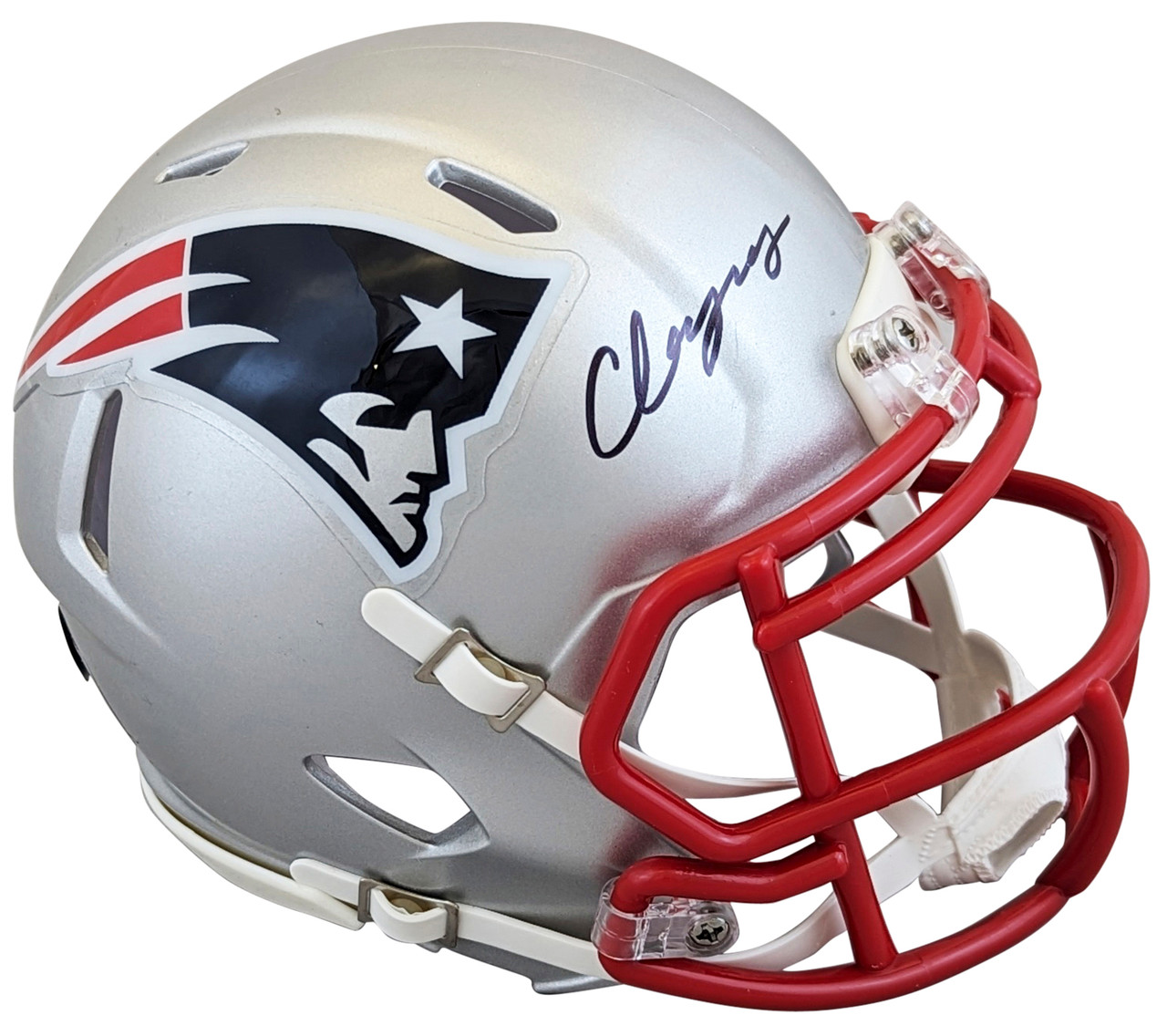 Randy Moss New England Patriots Signed Riddell Blaze Mini Helmet BAS Beckett