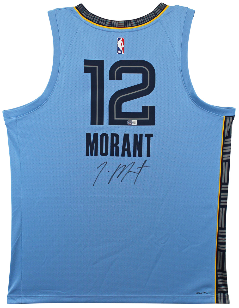 Memphis Grizzlies Ja Morant Autographed Framed Blue Nike Swingman