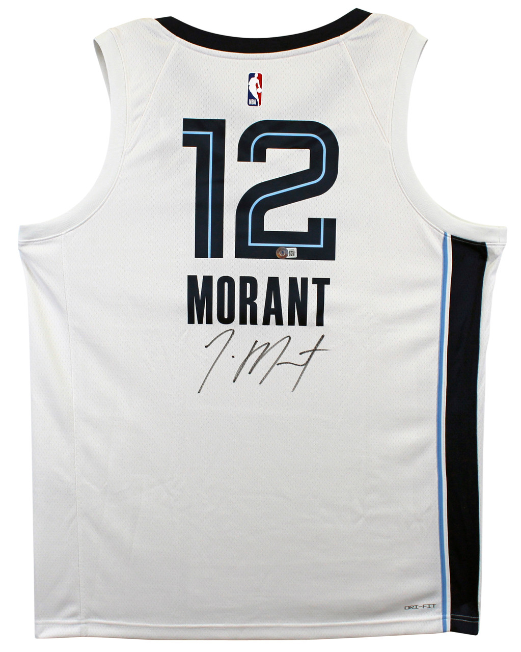 Ja Morant Signed Framed Custom White Pro-Style Basketball Jersey