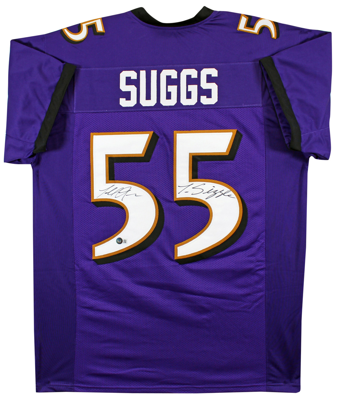 Terrell Suggs 'T-Sizzle' Authentic Signed Purple Pro Style Jersey BAS  Witnessed