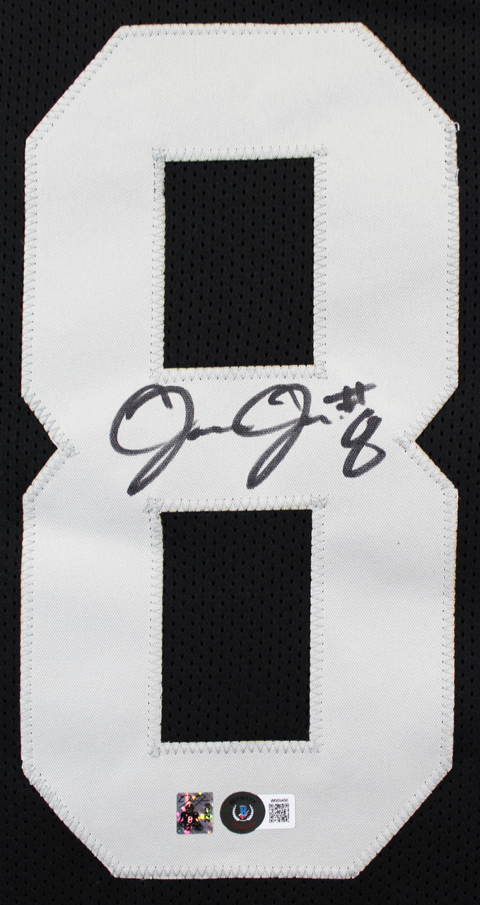 Denver Autographs Josh Jacobs Autographed/Signed Pro Style Framed Black XL Jersey Beckett 36194