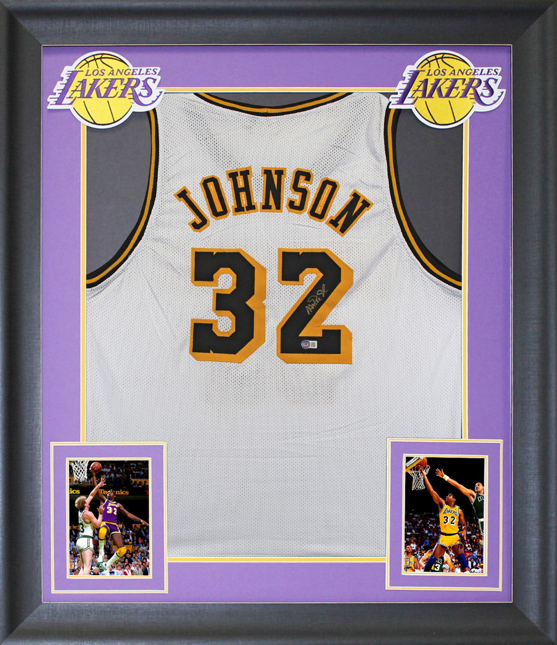 Magic Johnson Signed Los Angeles Lakers White With Black