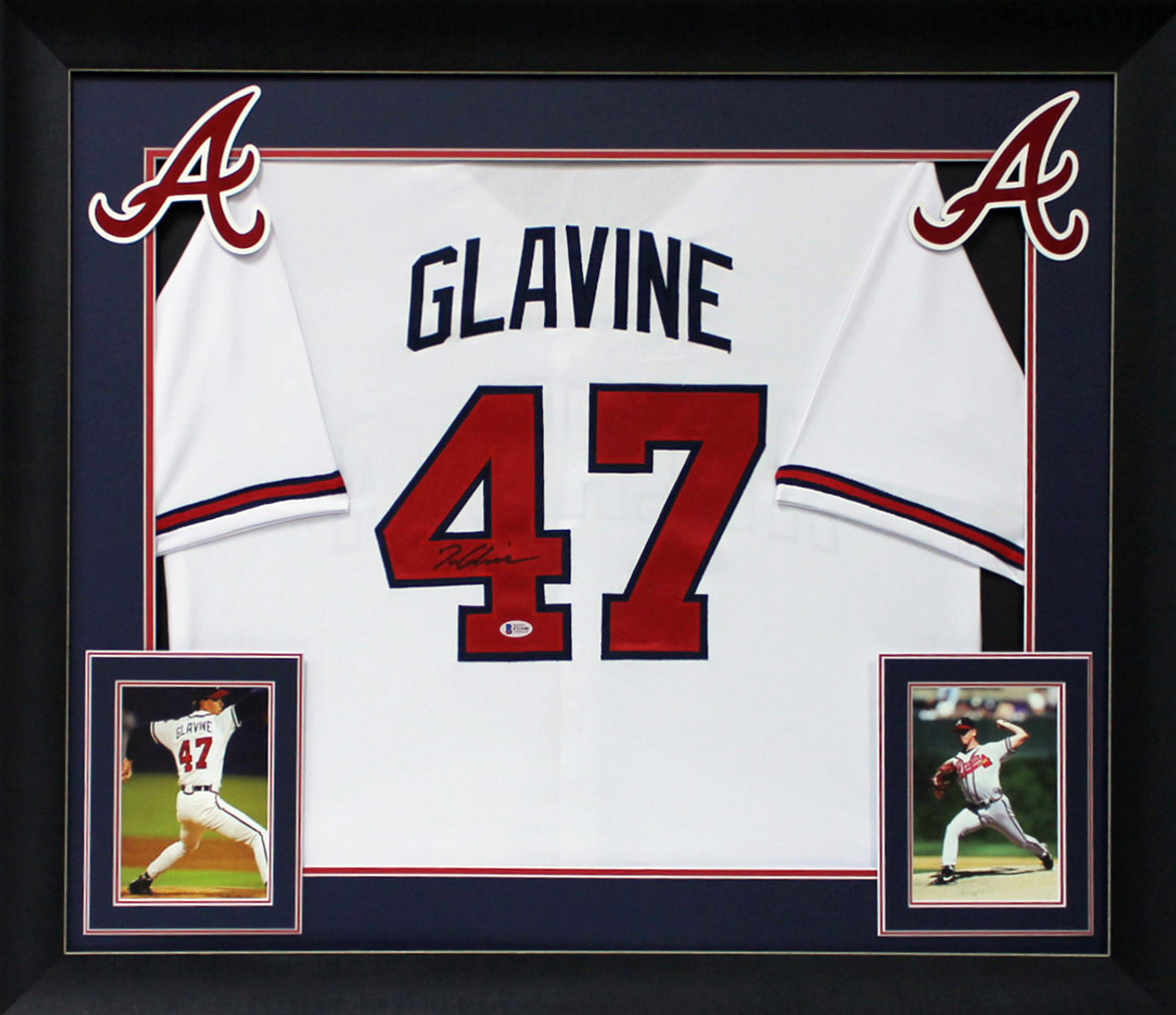 Tom Glavine Authentic Signed White Pro Style Framed Jersey