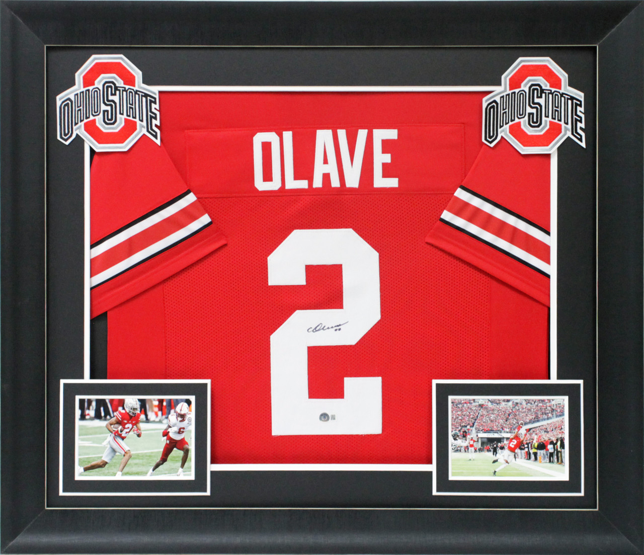 CHRIS OLAVE RED SIGNED OHIO STATE COLLEGE STYLE CUSTOM JERSEY (BECKETT