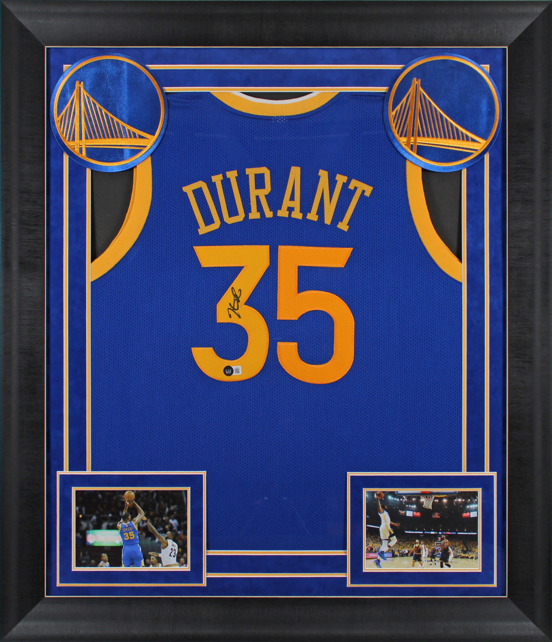 Stephen Curry Signed Warriors 35x43 Custom Framed Jersey Display (Curry)