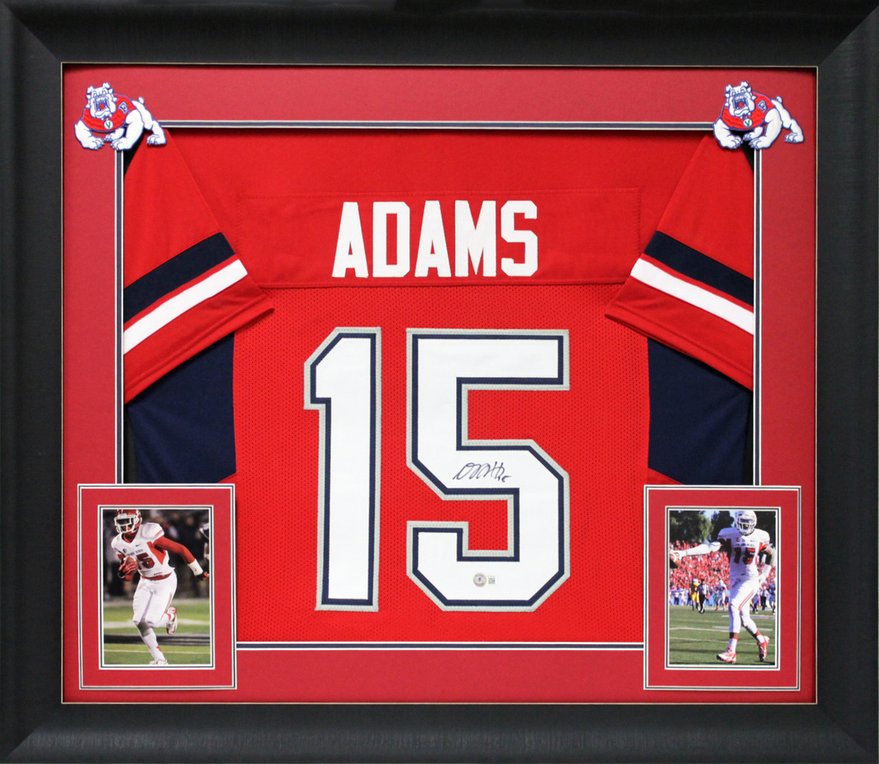 Fresno State Davante Adams Signed Red Pro Style Framed Jersey BAS
