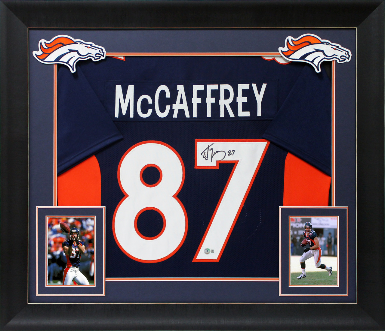 Ed McCaffrey Autographed New York Custom Blue Football Jersey - BAS