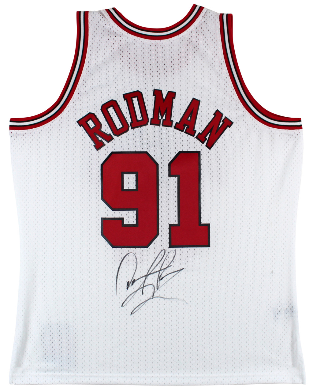 Press Pass Collectibles Bulls Dennis Rodman Authentic Signed Black M&N HWC Swingman Jersey BAS Witnessed