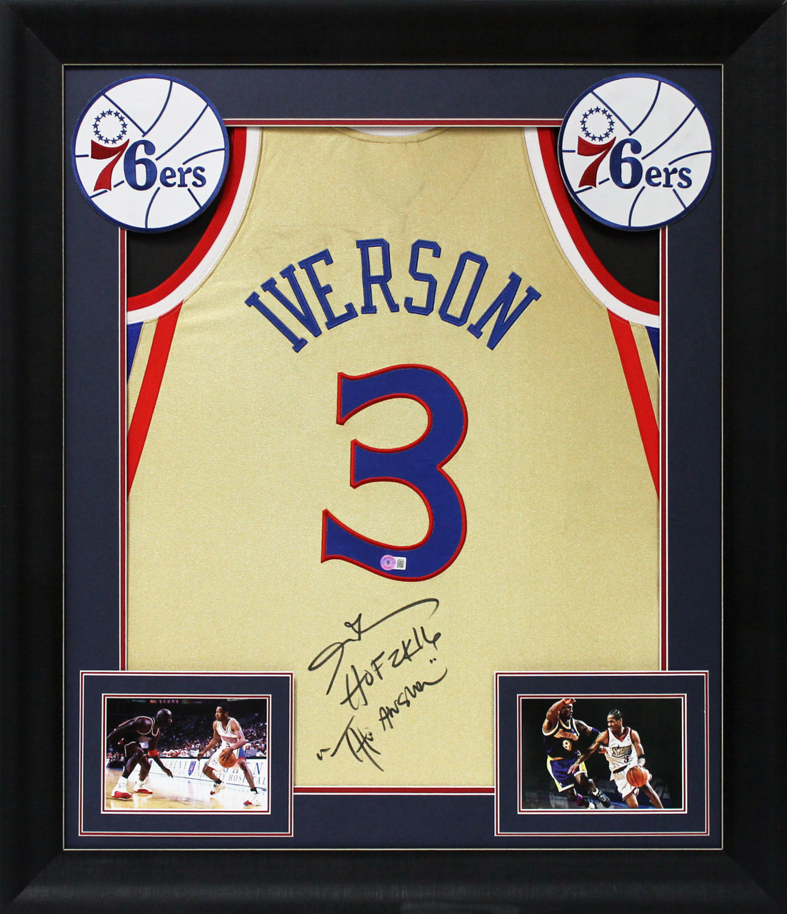 Allen Iverson Philadelphia 76ers Autographed Red Mitchell & Ness