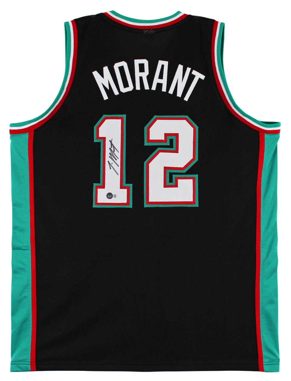 Press Pass Collectibles Ja Morant Authentic Signed Black Throwback Pro Style Jersey Autographed BAS