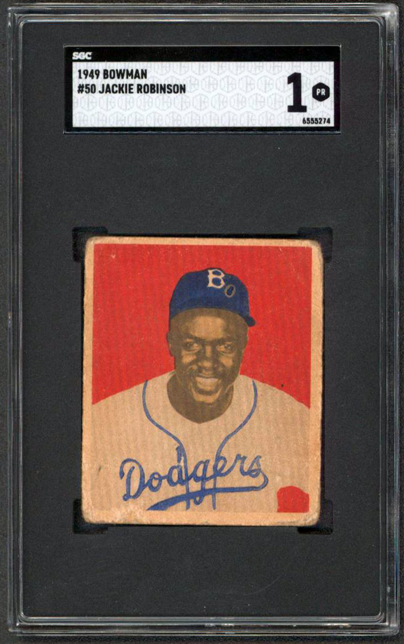 Jackie Robinson - Jackie Robinson baseball card from 1953, front and back