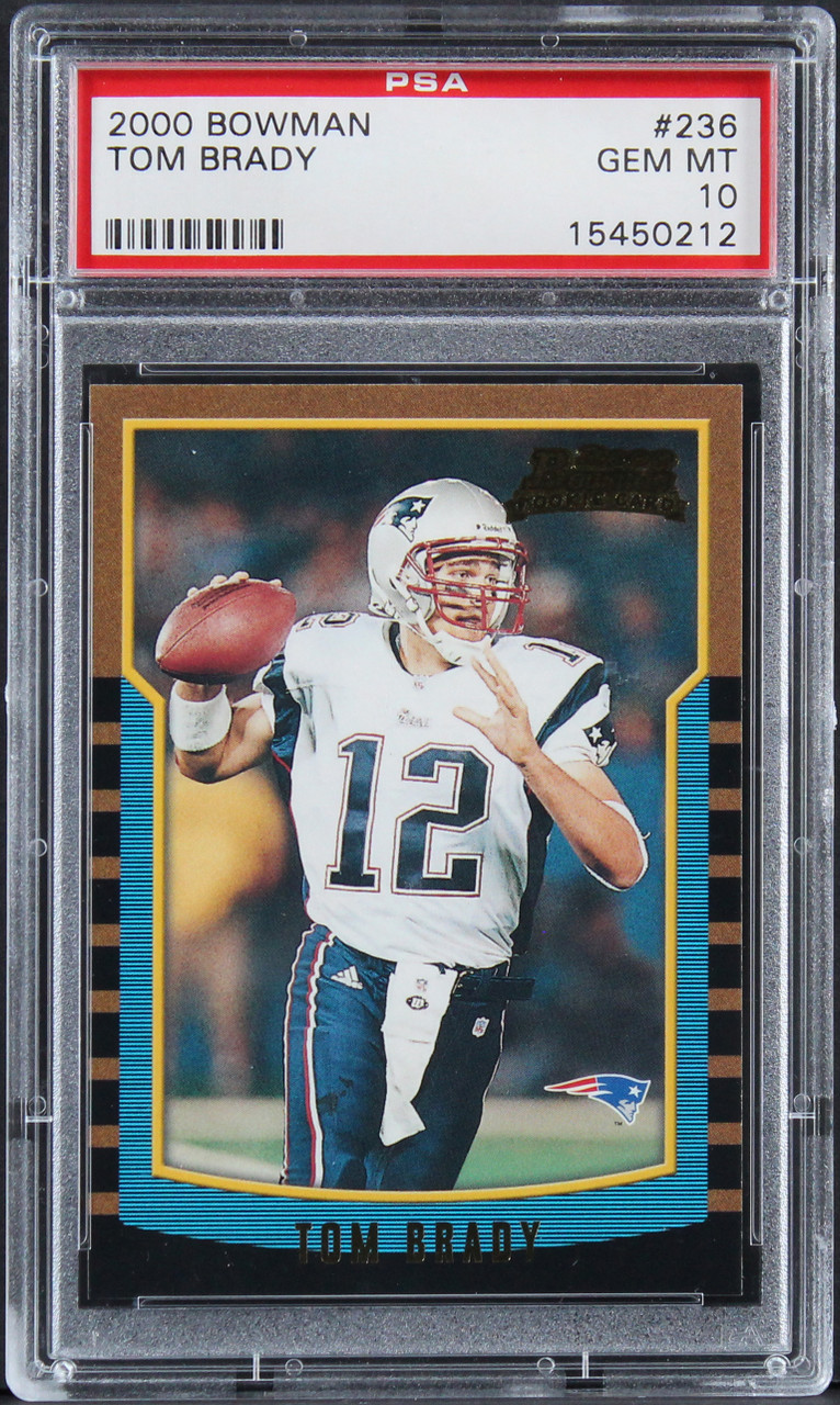 Patriots Tom Brady 2000 Bowman #236 Rookie Card Graded Gem