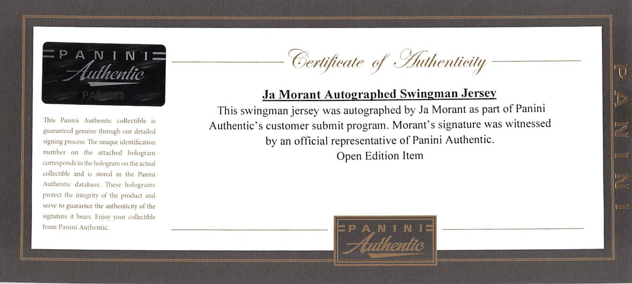 Ja Morant Memphis Grizzlies Signed Authentic NBA Swingman Nike Jersey –  Diamond Legends Online