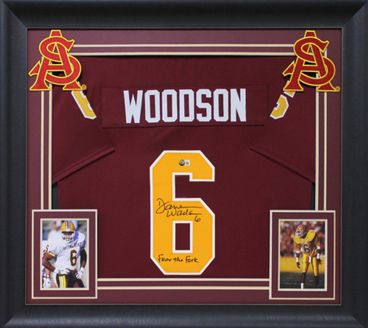 ASU Darren Woodson Authentic Signed Maroon Pro Style Framed
