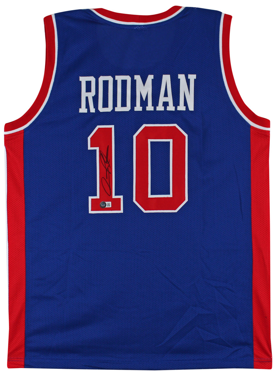 Dennis Rodman Authentic Signed Blue Pro Style Jersey