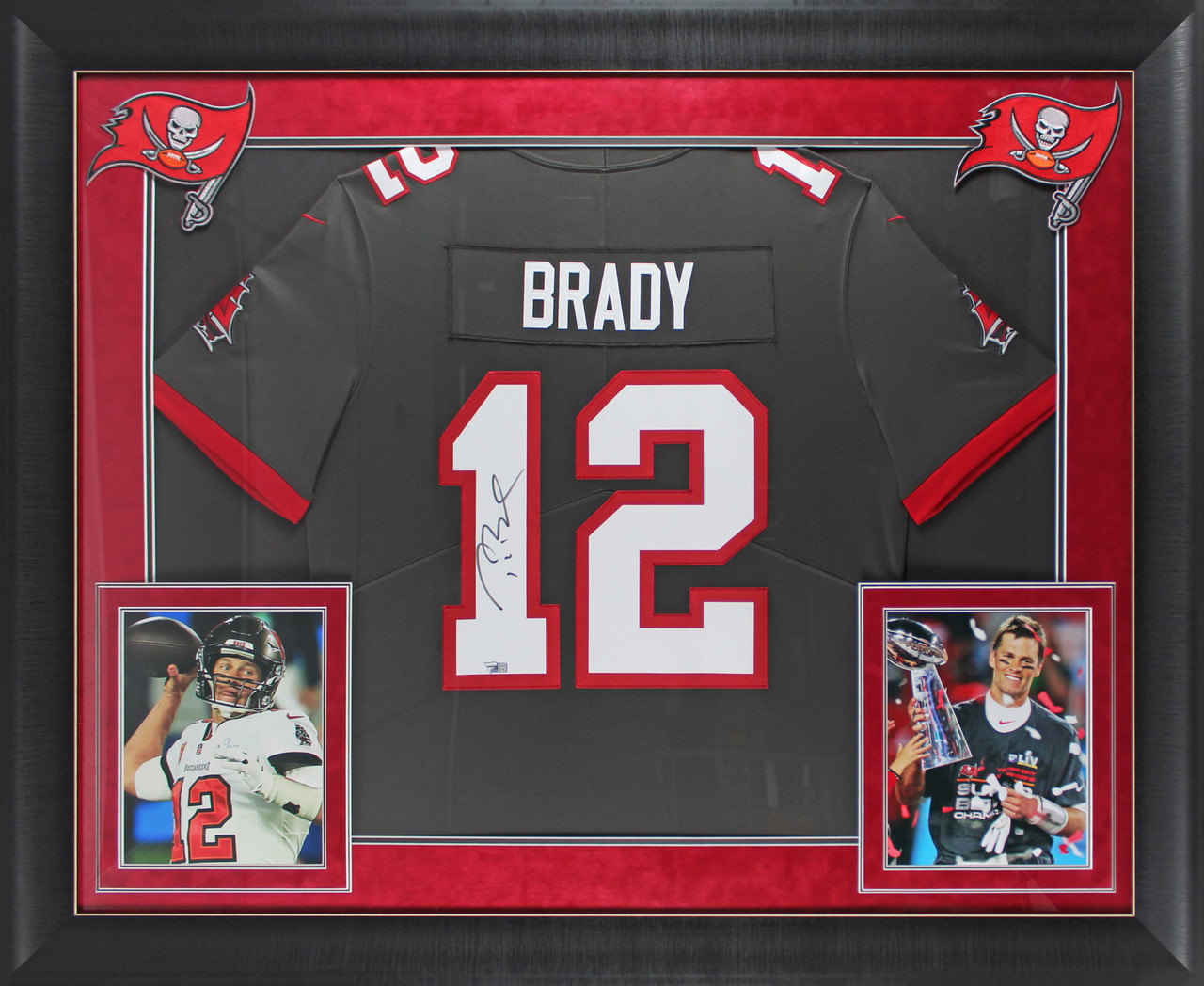 Tom Brady Autograph Jersey Tampa Bay Buccaneers Red Framed 37x45