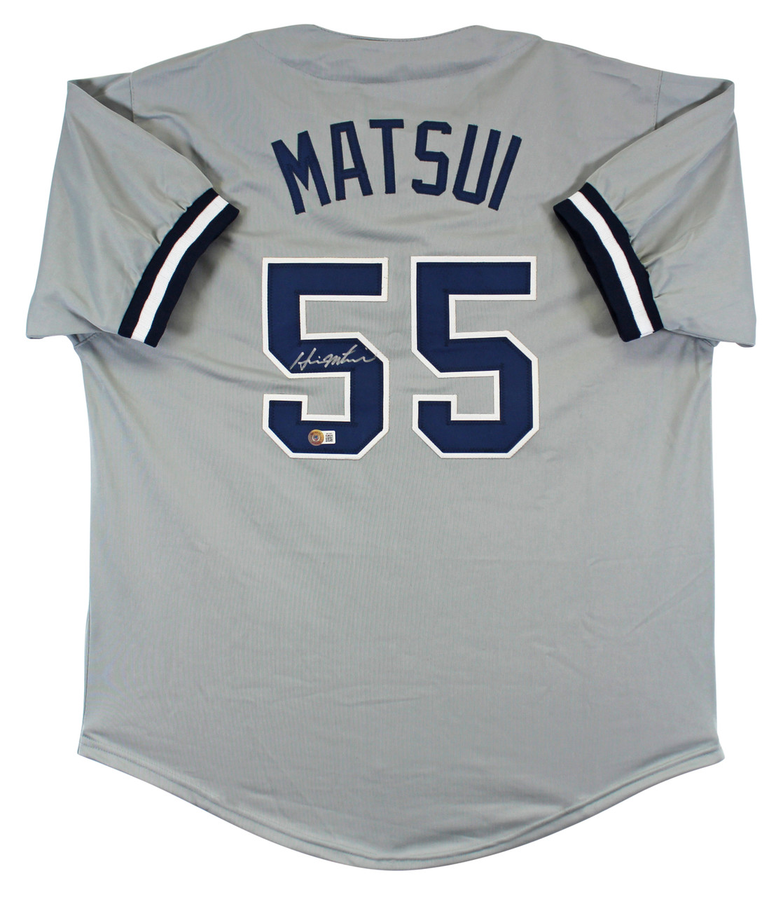Press Pass Collectibles Hideki Matsui Authentic Signed Grey Pro Style Jersey Autographed BAS Witnessed