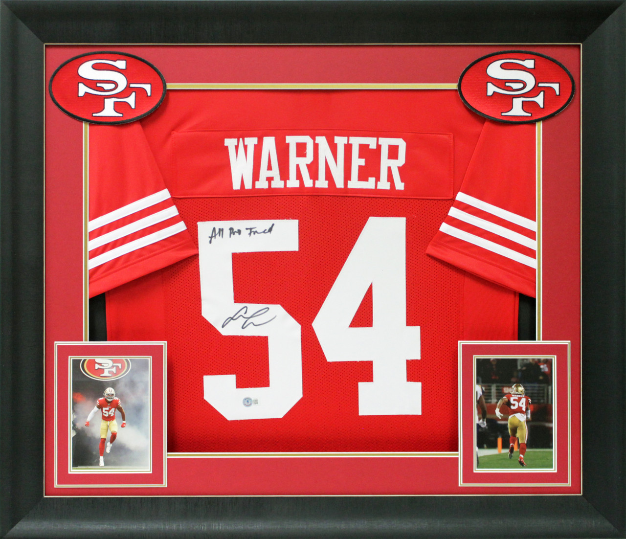 Fred Warner All-Pro Fred Signed Red Pro Style Framed Jersey BAS Witnessed