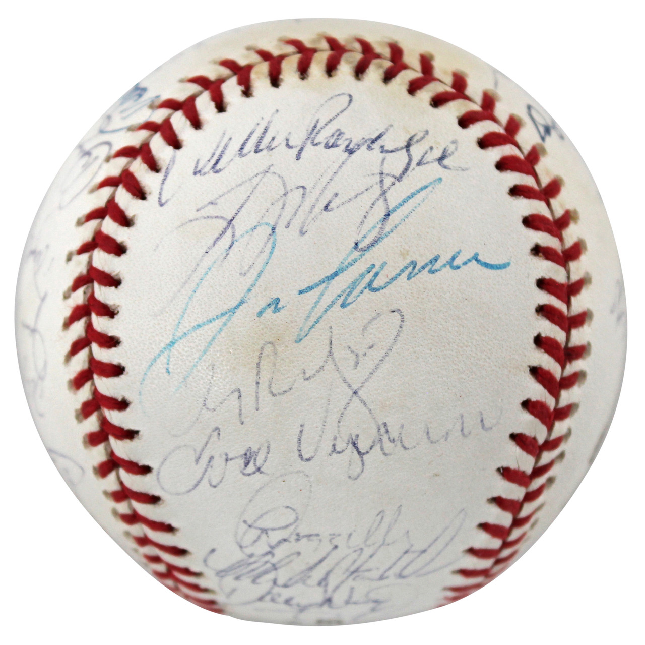 Mariano Rivera, Andy Pettitte, and David Cone signed baseballs