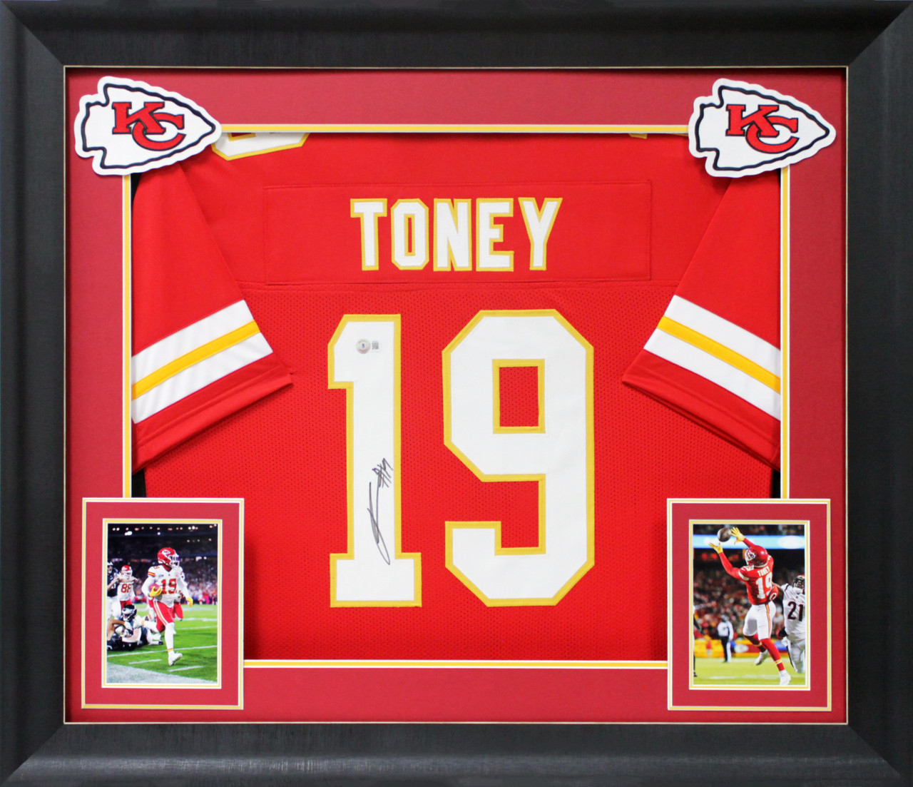 Kadarius Toney Authentic Signed Red Pro Style Framed Jersey BAS