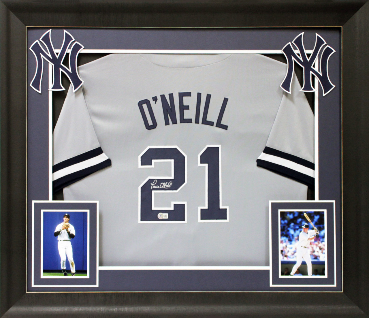 Paul O'Neill Authentic Signed Grey Pro Style Framed Jersey BAS Witnessed