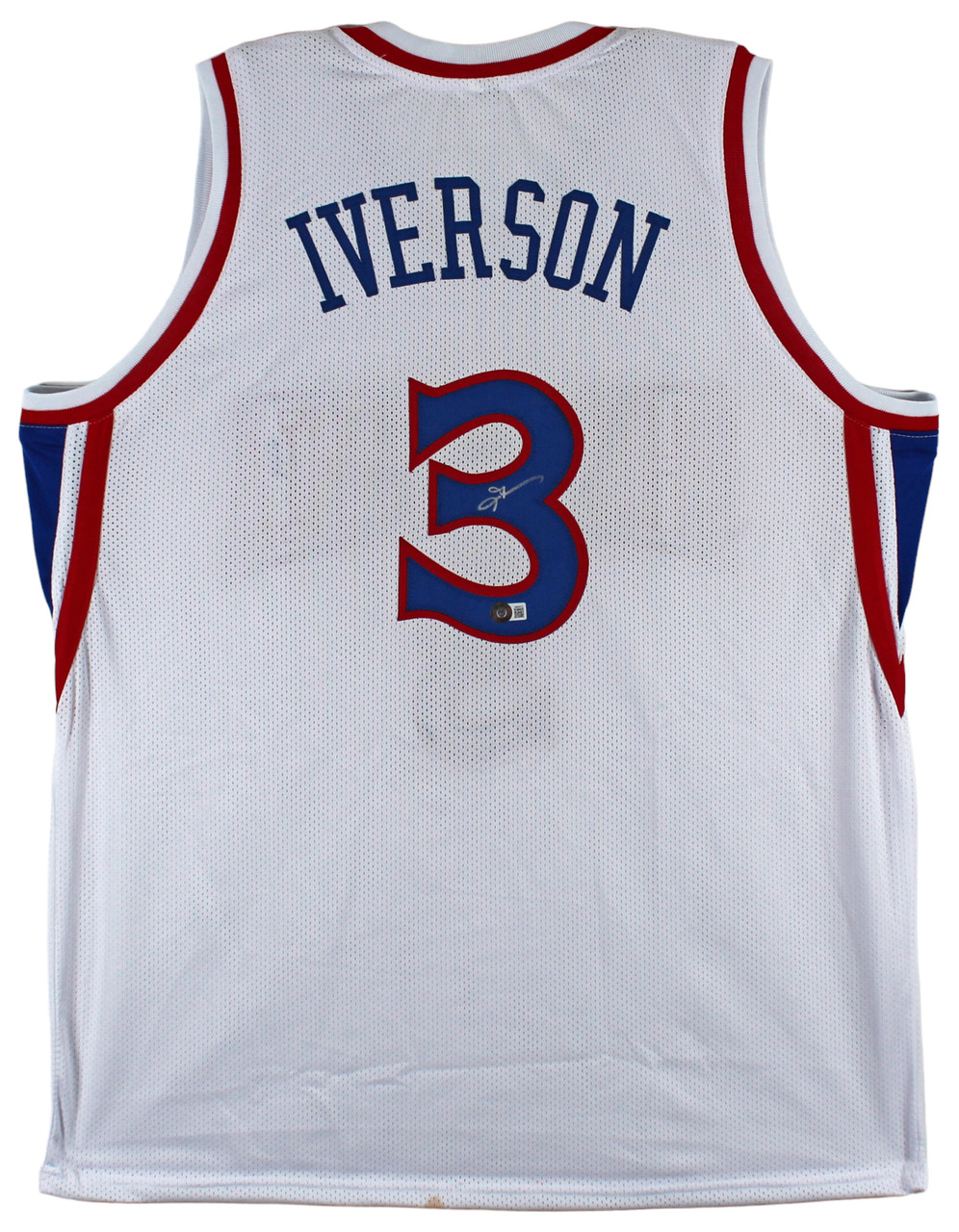 Allen Iverson Signed Framed Custom Red Pro-Style Basketball Jersey BAS