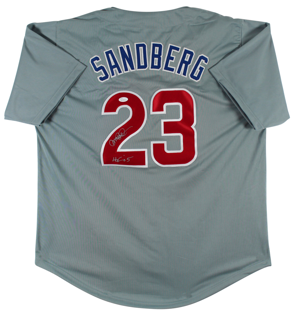Ryne Sandberg Autographed and Framed Gray Cubs Jersey