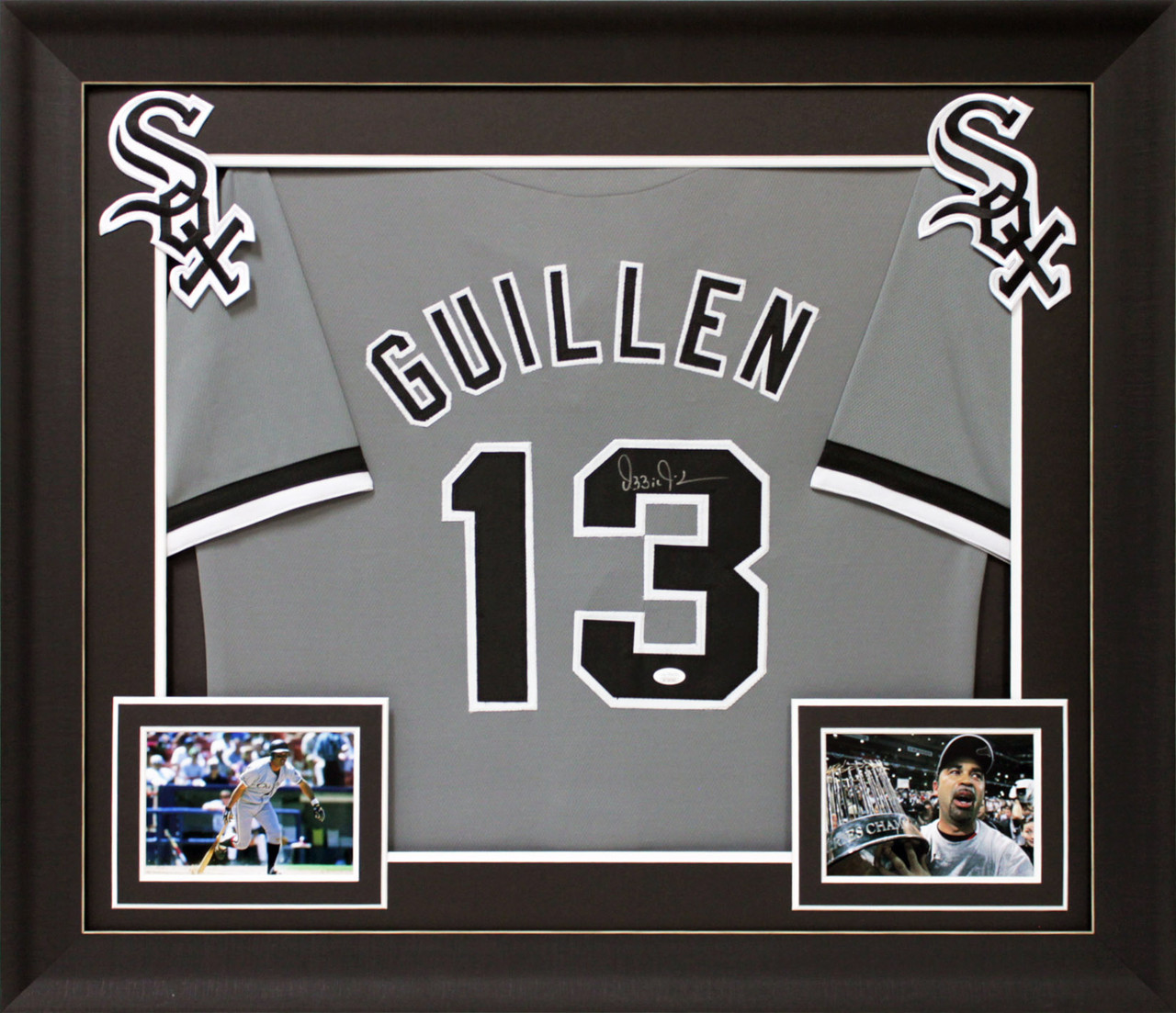 Ozzie Guillen Authentic Signed Grey Pro Style Framed Jersey Autographed BAS  Wit