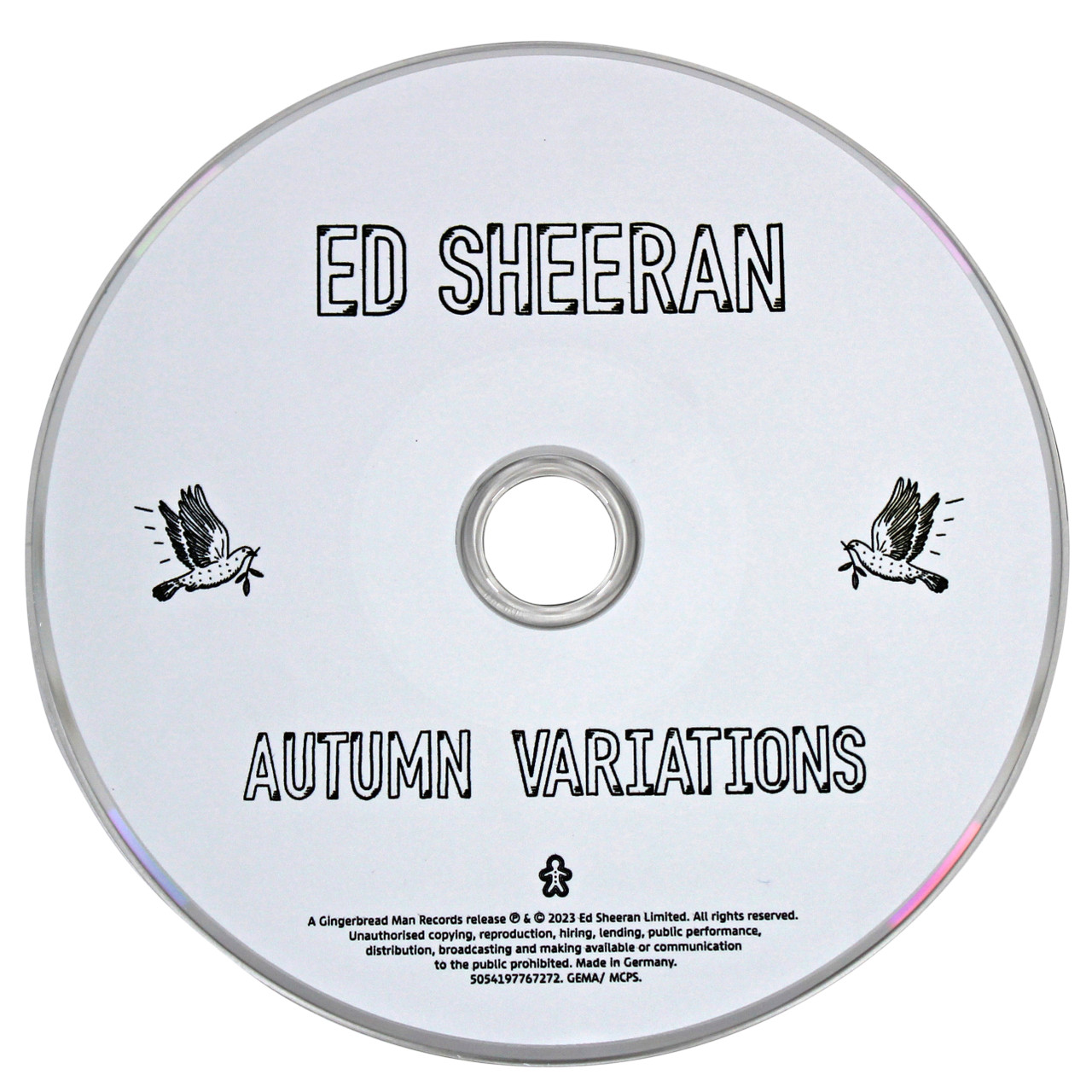 Ed Sheeran Authentic Signed Autumn Variations Cd Insert W/ Disk