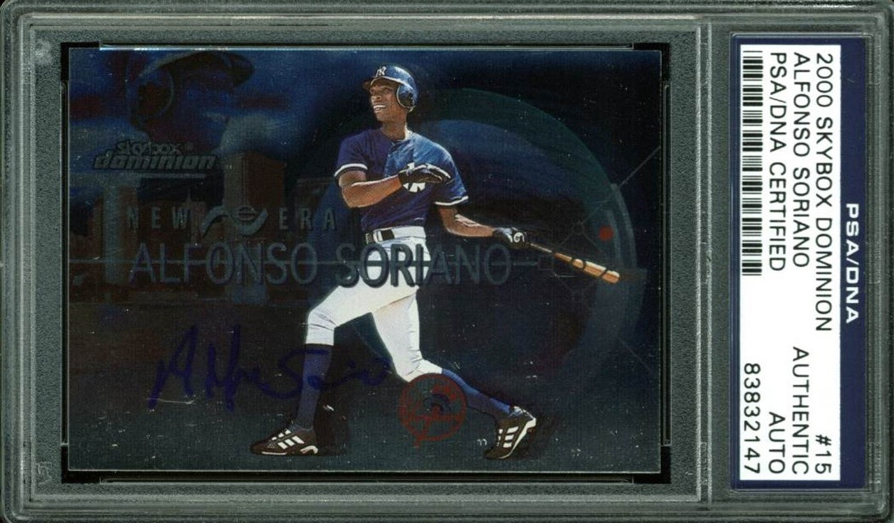 Yankees Alfonso Soriano Signed Card 2000 Skybox Dominion #15