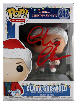 Chevy Chase Christmas Vacation Signed Funko Pop Figure w/ Red Sig BAS Witnessed