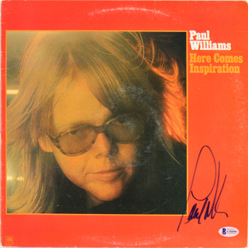 Paul Williams Signed Here Comes Inspiration Album Cover W/ Vinyl BAS #G56896