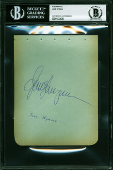 Jane Wyman Johnny Belinda Authentic Signed 4.5x5.75 Album Page BAS Slabbed