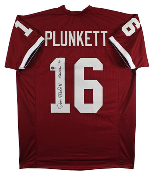 Stanford Jim Plunkett "Heisman 70" Authentic Signed Red Jersey BAS Witnessed