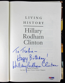 Hillary "Rodham" Clinton Authentic Signed Living History Book PSA/DNA #V78866