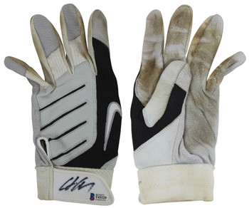 Yankees Chris Carter Authentic Signed Game Used Nike Batting Glove BAS #T43129